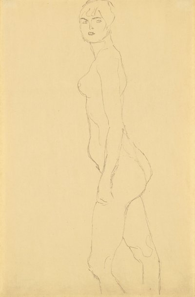 Nudo verso sinistra da Gustav Klimt